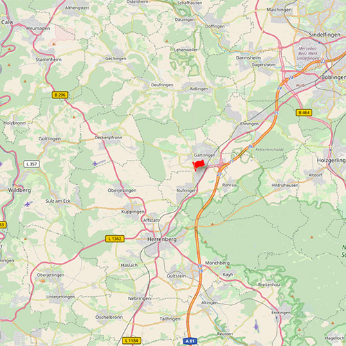 Karte Landkreis Böbingen, Nufringen und Umgebung
